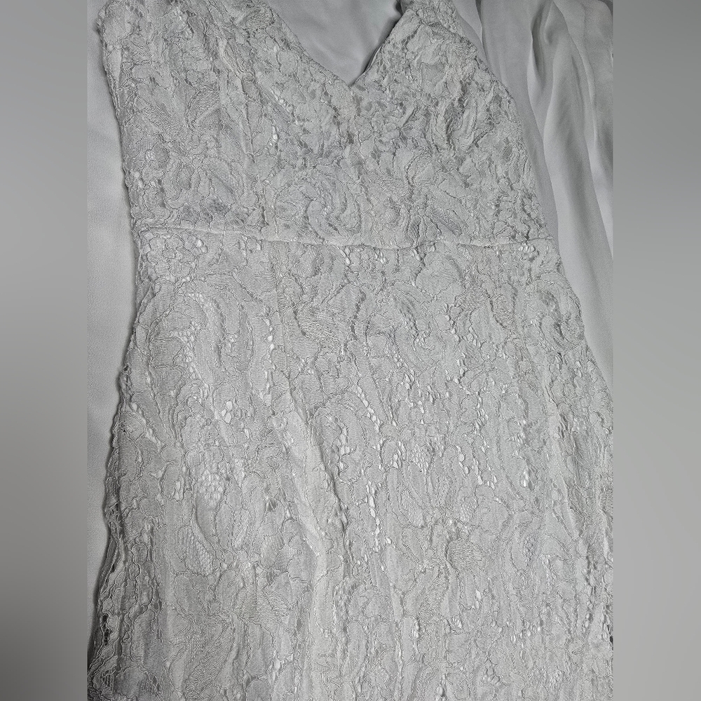 Lace Wedding Dress Size M Medium 5 6 7 8 Stretch Long Lined Bride Bridal White - Picture 15 of 15